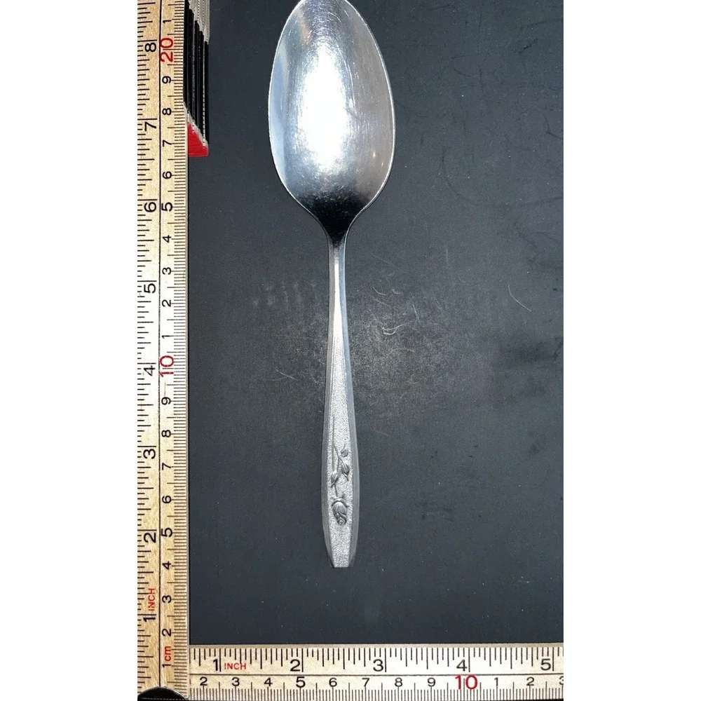 Oneida Maybrook Stainless Steel Soup Spoon Vintage SL GH Rogers Floral Flatware